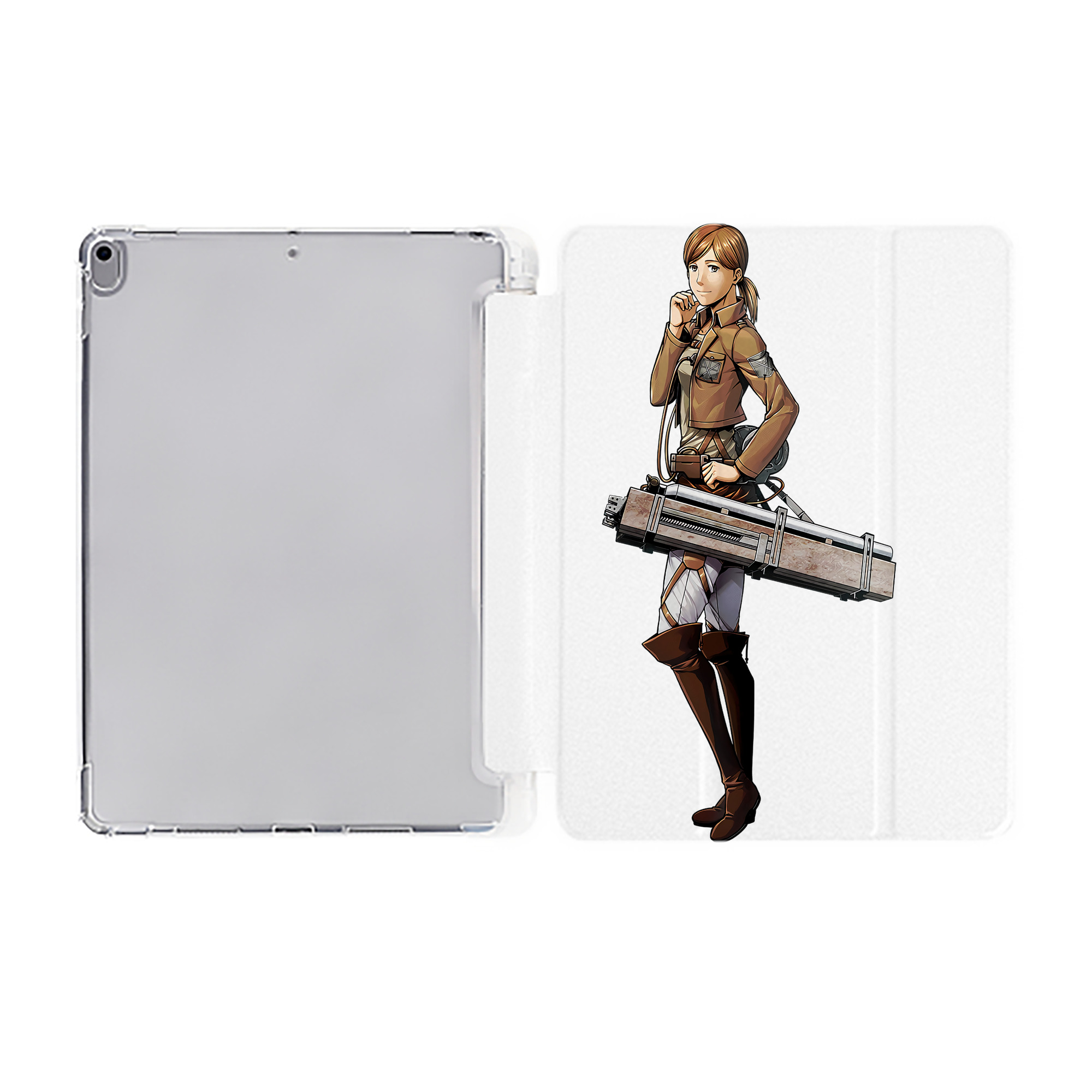 （画像用） 進撃の巨人 Attack on Titan IPad ケース ペン収納付き 三つ折りスタンド PUレザー×シリコン 対応機種9.5/10.5/10.9インチ